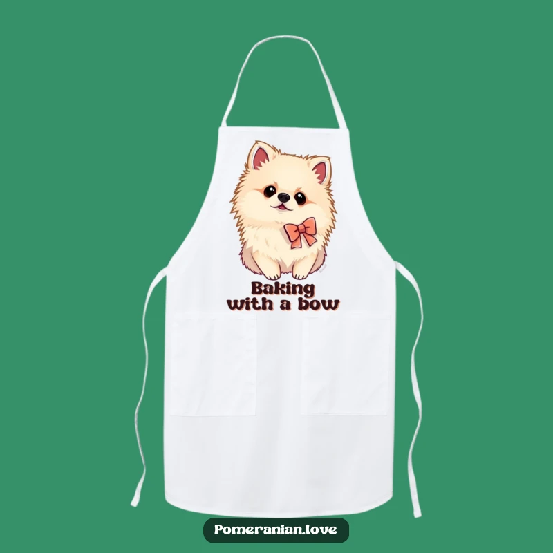 Funny Pomeranian Bow Apron: Cook with Curious Charm
