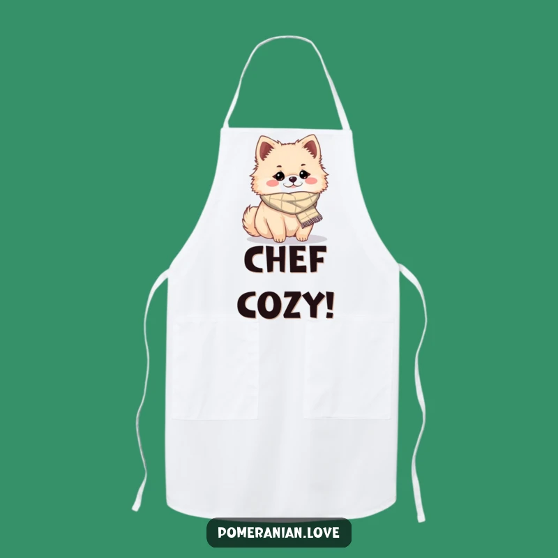 Funny Cozy Pomeranian Apron - Kitchen Warmth & Snuggly Gift