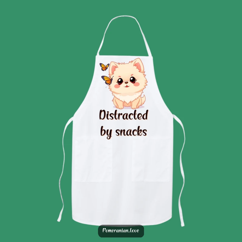 Funny Pomeranian Observer Apron: Curious Dog Kitchen Wear, Hilarious Nature Gift