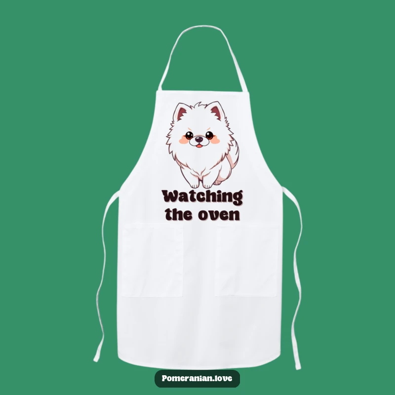 Funny Alert Pomeranian Apron - Watchful Chef Wear - Humorous Gift