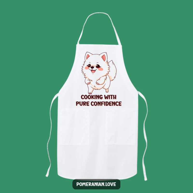 Funny Confident Pomeranian Kitchen Apron - Chef Dog Gift