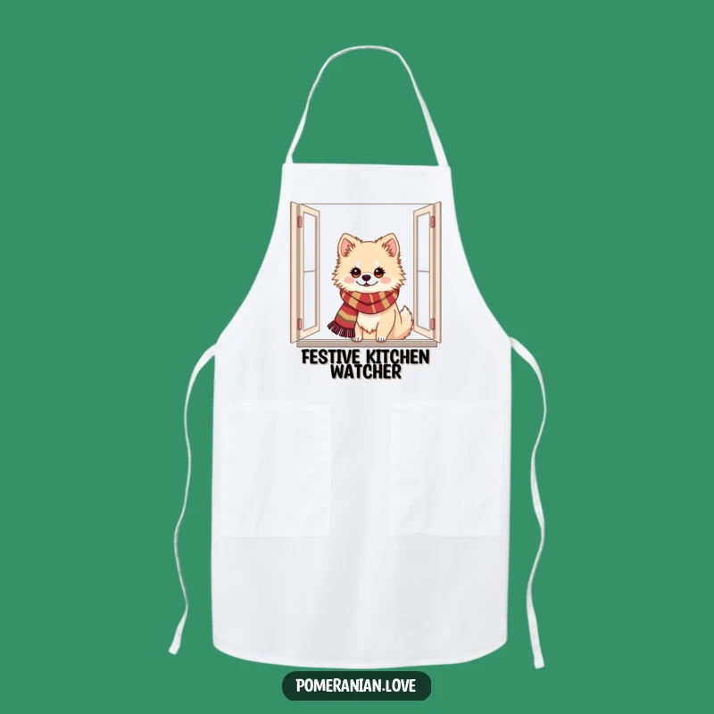 Funny Festive Pomeranian Apron: Cook with Holiday Cheer!