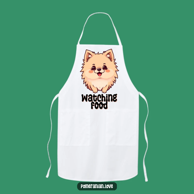 Funny Pomeranian Apron: Curious Dog, Fun Kitchen Gift