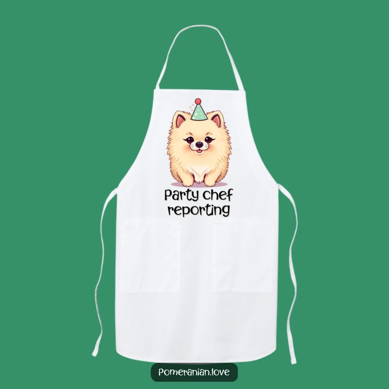 Funny Pomeranian Party Apron - Festive Chef's Companion