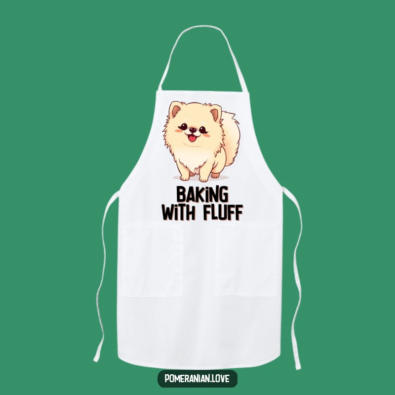 Funny Pomeranian Tail Wagging Apron - Chef's Delight for Dog Lovers!