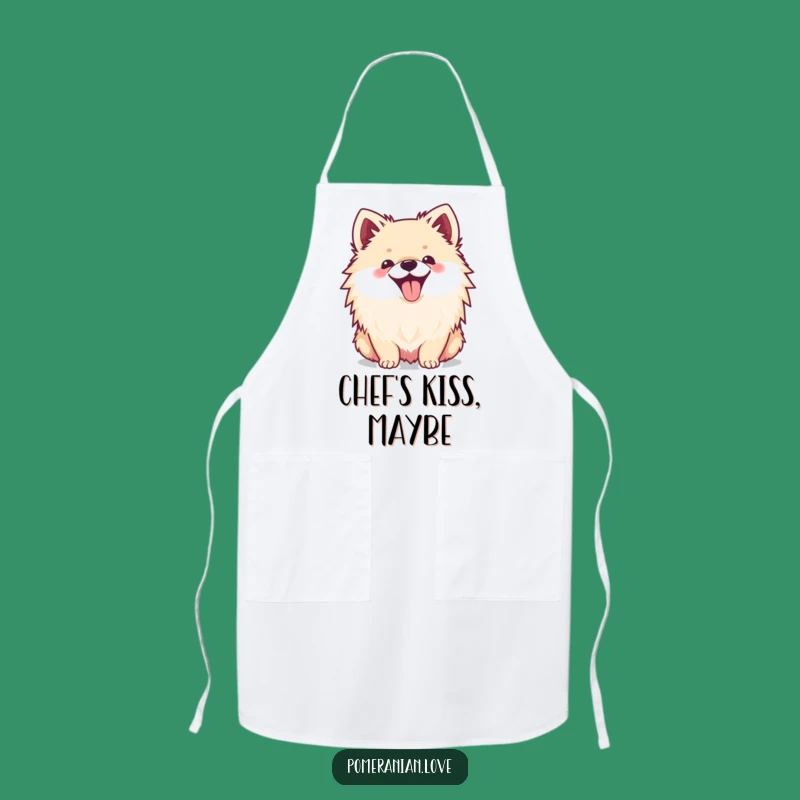 Funny Pomeranian Tongue Out Apron: Cook With Joy and Hilarious Doggy Charm!