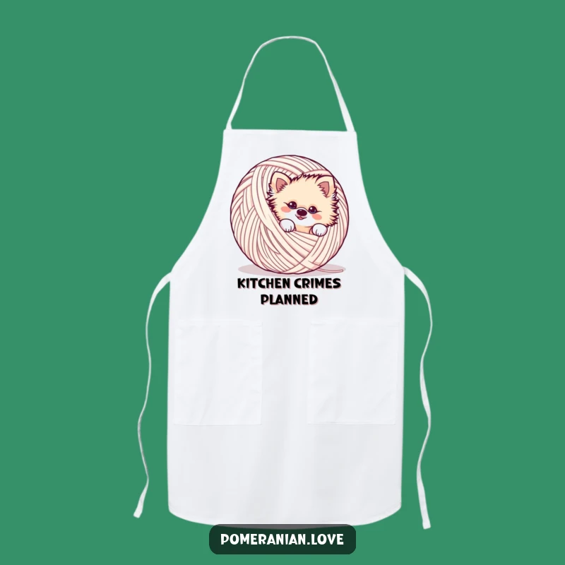 Funny Mischievous Pomeranian Apron - Cook with a Playful Flair