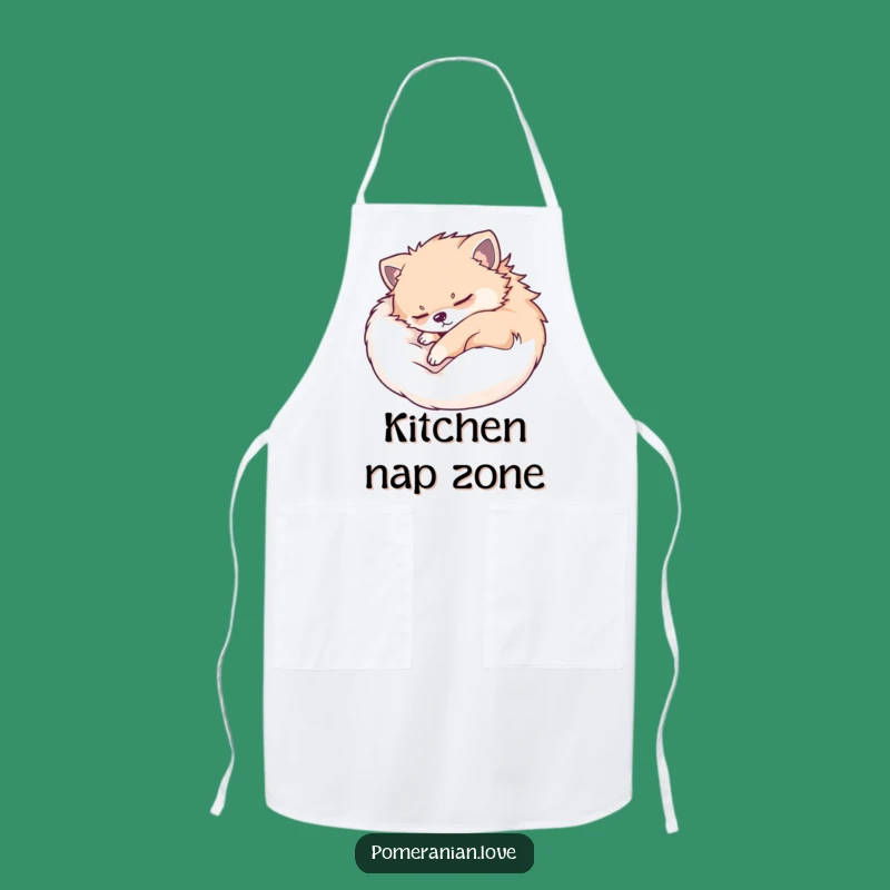 Funny Sleeping Pomeranian Apron - Nap Break Style for Kitchen Lovers!