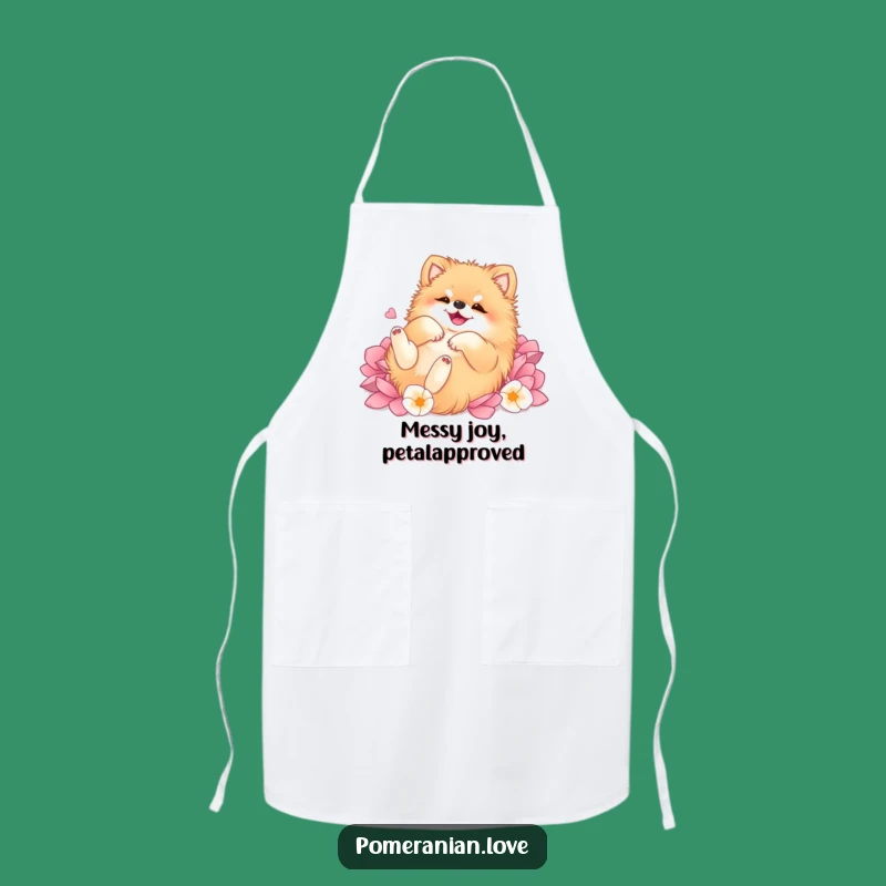 Funny Petal Pomeranian Kitchen Apron - Hilarious Dog Chef Gift