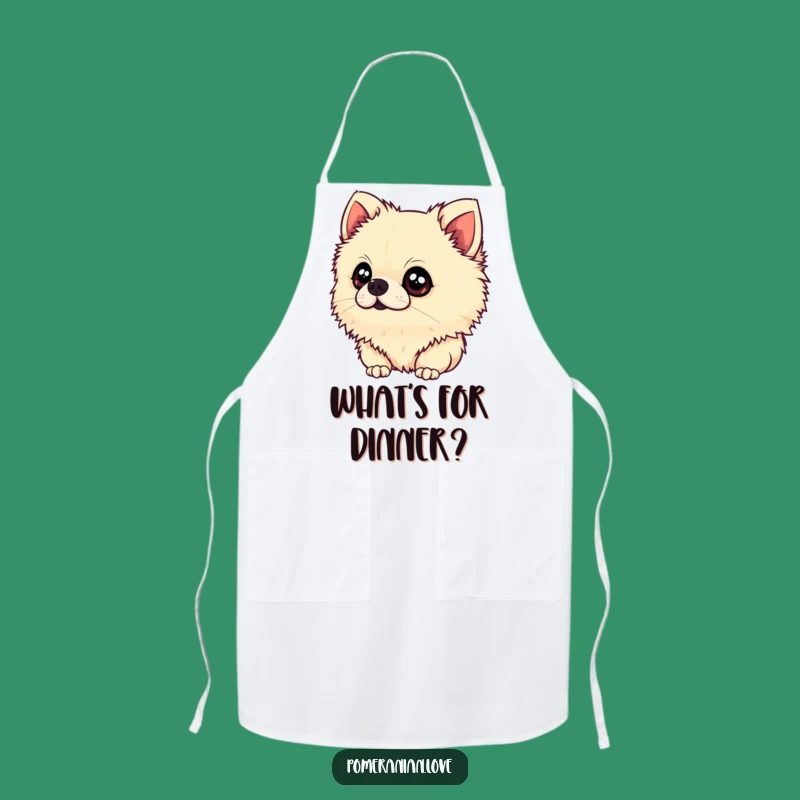 Funny Pomeranian Apron - Curious Chef, Adorable Pet Owner Kitchen Gift