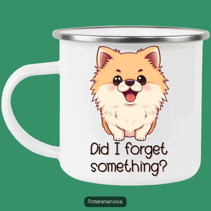 Funny Surprised Pomeranian Camping Mug - Adventure with a Laugh