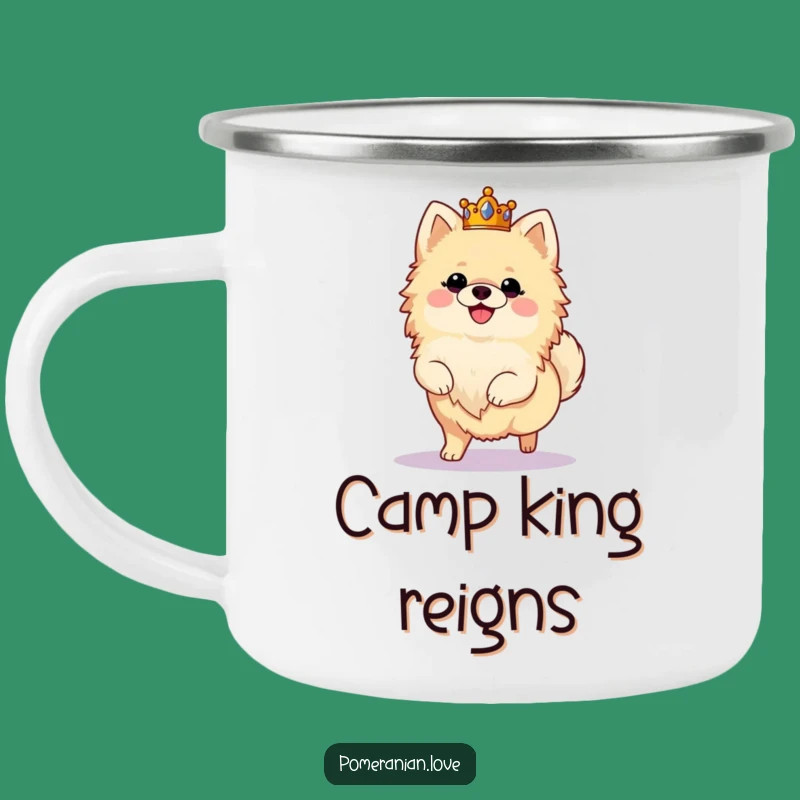 Funny Royal Pomeranian Camping Mug: Majestic Adventures