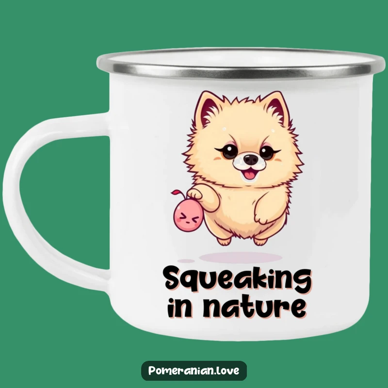Funny Pomeranian Toy Leap Camping Mug - Adventure Sips