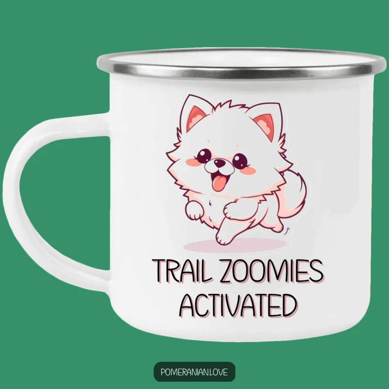 Funny Pomeranian Camping Mug: Running Buddy, Perfect Rugged Dog Funny Gift!