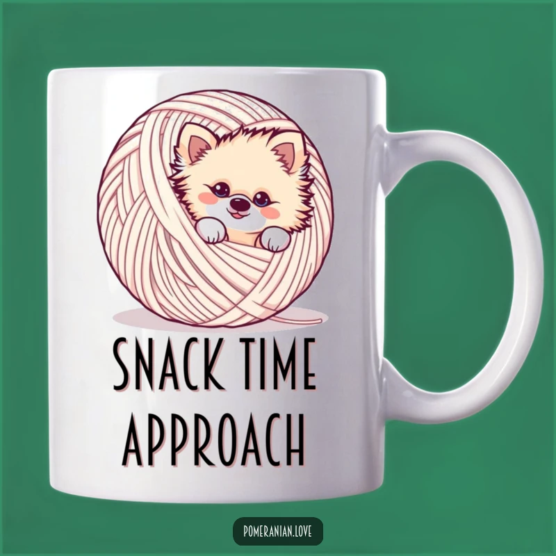 Funny Mischievous Pomeranian Mug - Playful Sneakiness for Your Coffee