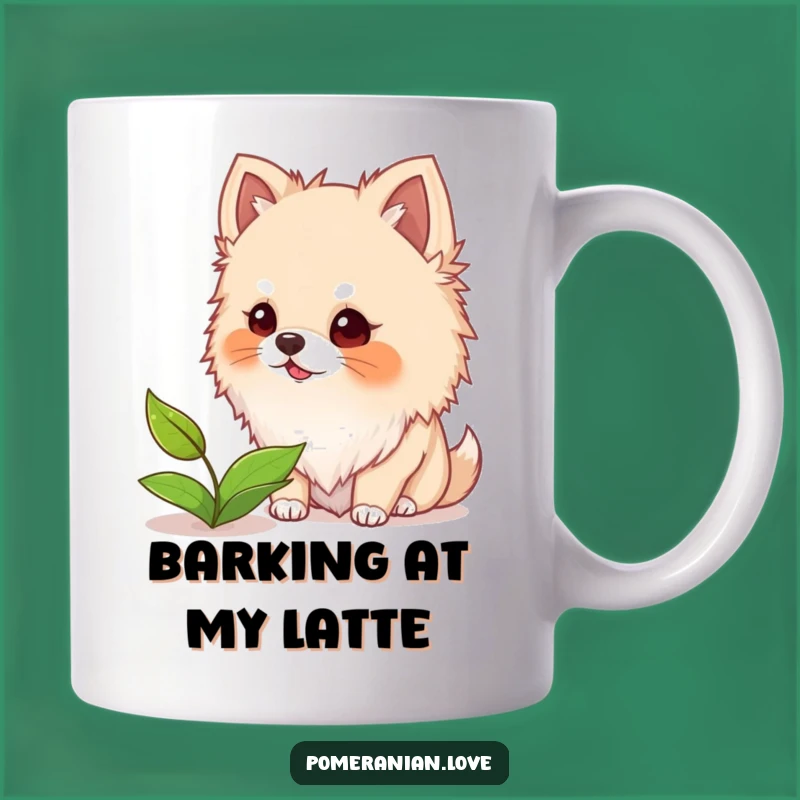 Funny Pomeranian Bark Mug: Leaf Chaser Fun, Perfect Dog Toy Gift!