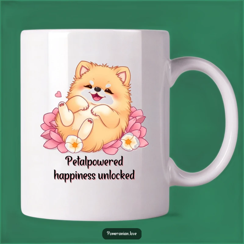 Funny Pomeranian Petal Paradise Mug - Adorable Dog Lover Gift