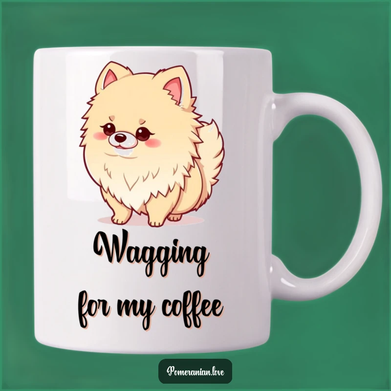 Funny Pomeranian Tail Wag Mug: Proud Pup Joy, Perfect Dog Lover's Gift!