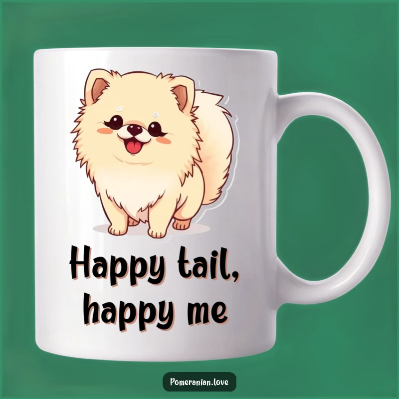 Funny Pomeranian Tail Wagging Mug - Adorable Dog Lover Gift for Him or Her!