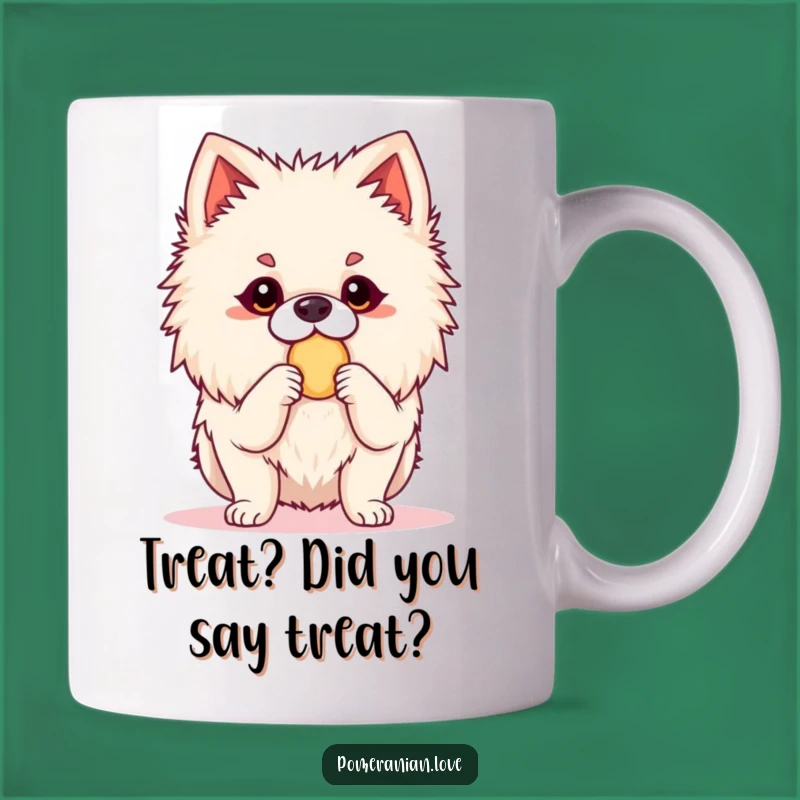 Funny Pomeranian Treat Mug: Alert Dog Design, Perfect Snack Lover Gift