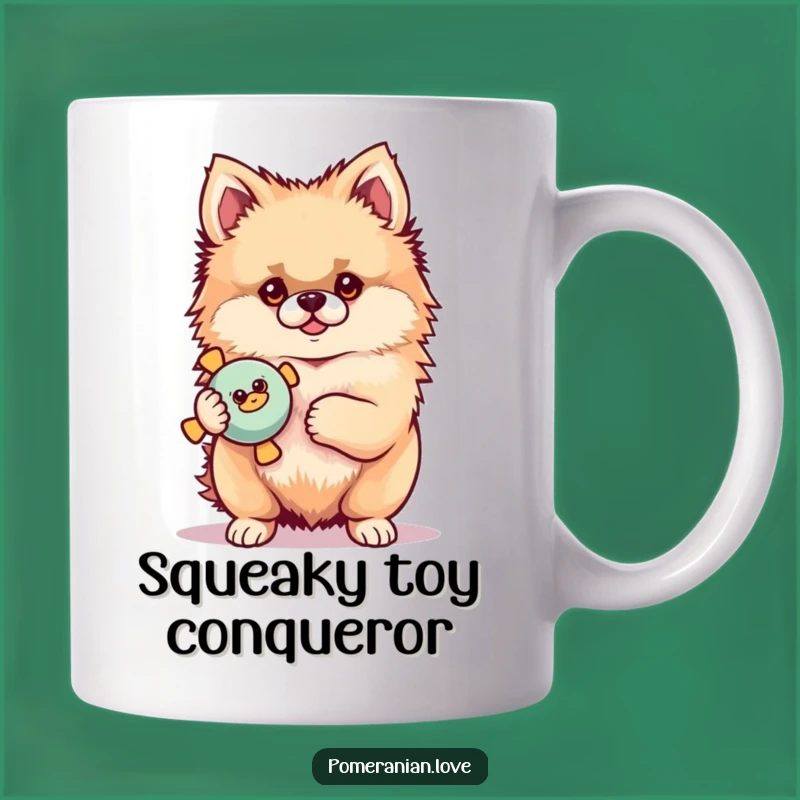 Funny Proud Pomeranian Toy Mug: A Hilarious Gift for Squeaky Toy Lovers!