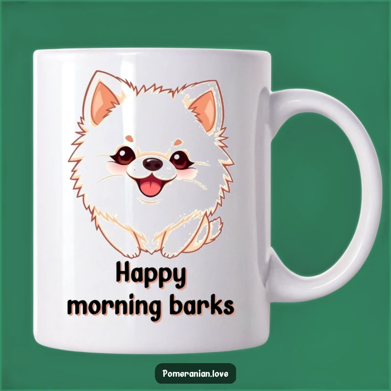 Funny Barking Pomeranian Mug: Playful Puppy Sounds for Your Coffee!