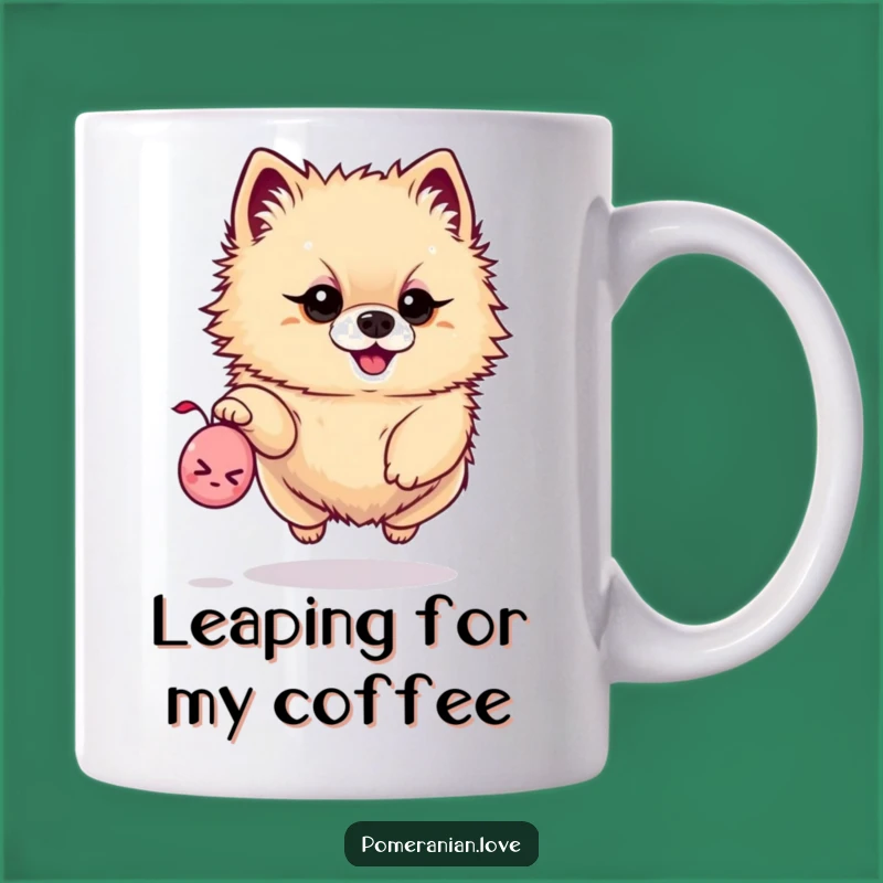 Funny Determined Pomeranian Toy Leap Mug - Playful Gift