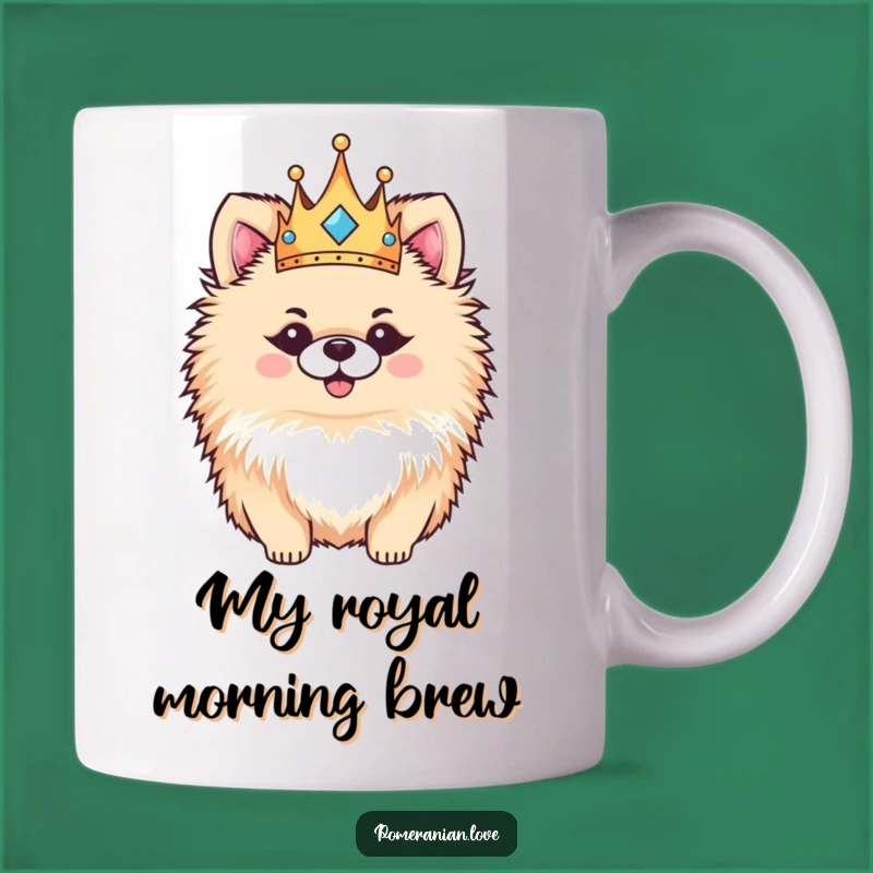 Funny Pomeranian Crown Mug: Regal Pup Gift, Hilarious Royal Dog Lover Present