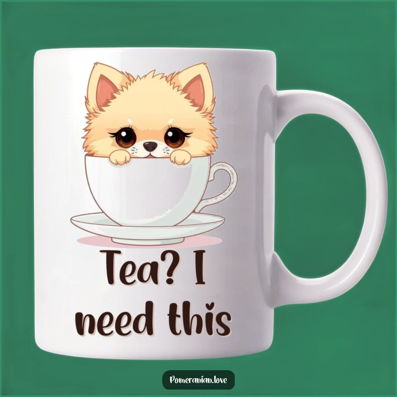 Funny Pomeranian Teacup Mug - Curious Canine Surprise Gift