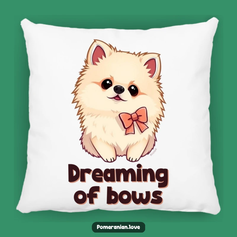 Comfy Funny Pomeranian Bow Pillow: Cuddle Up with Curiosity