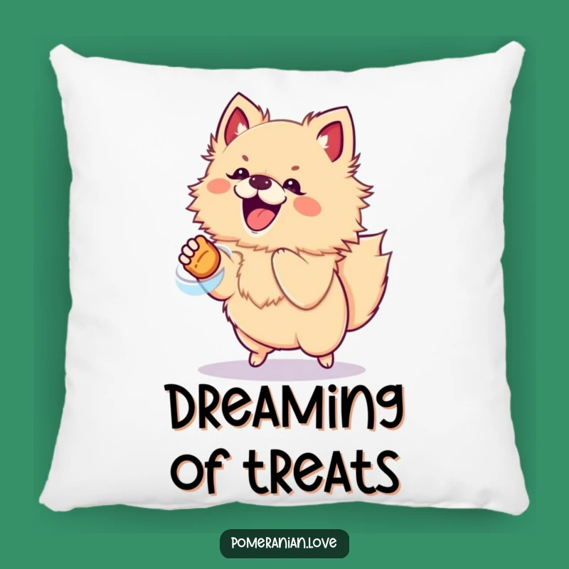 Funny Pomeranian Treat Jump Pillow - Cozy & Energetic Decor Gift