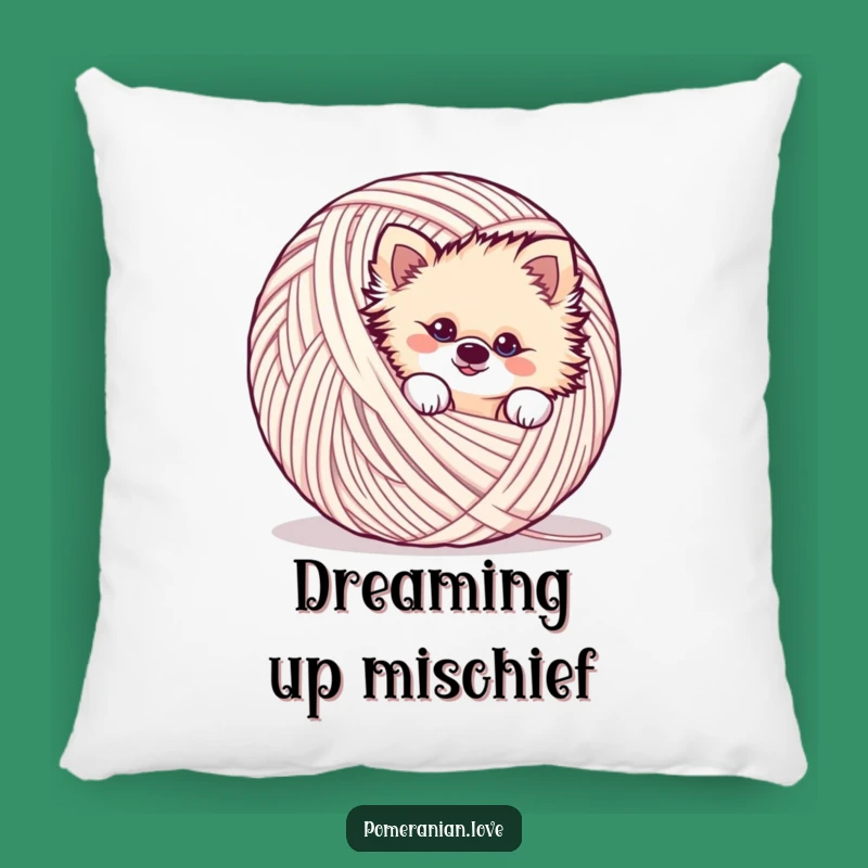 Funny Mischievous Pomeranian Pillow - Cuddle Up with Playfulness