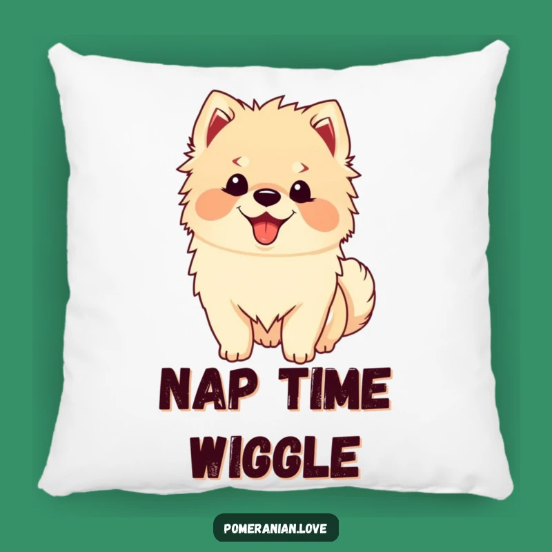 Funny Happy Pomeranian Pillow: Cuddle Up with Excited Tail Wagging Comfort