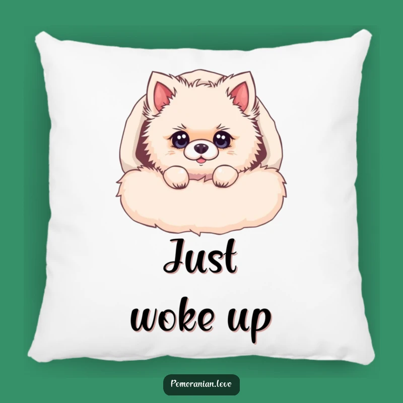 Funny Pomeranian Bed Pillow: Cozy Pup Cuddle, Humorous Dog Decor