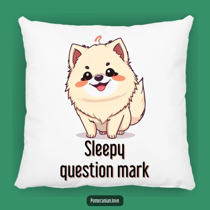 Funny Pomeranian Question Tail Pillow: Cozy Comfort with a Pondering Pup