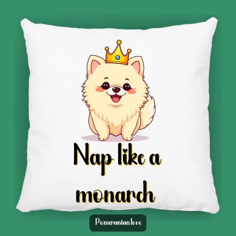 Funny Royal Pomeranian Crown Pillow: Cozy Comfort with a Regal Touch
