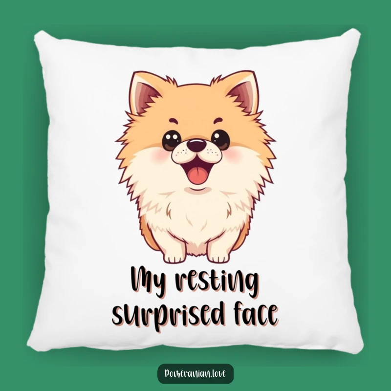 Funny Surprised Pomeranian Pillow - Cuddle Up with a Laugh