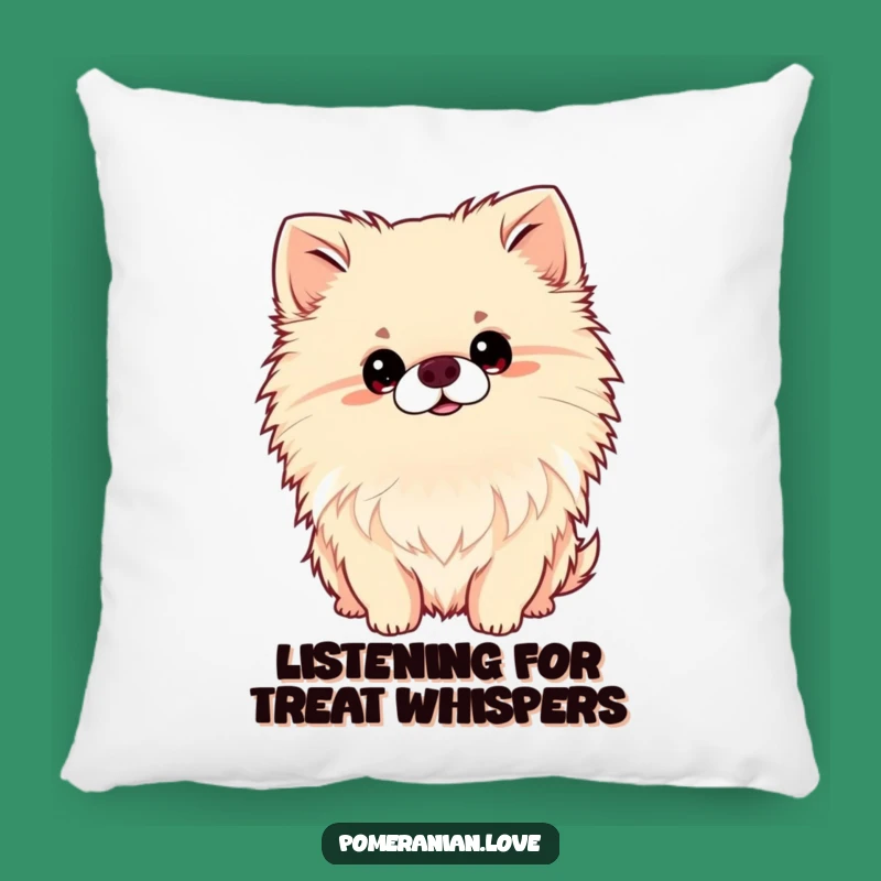 Funny Curious Pomeranian Head Tilt Pillow - Cozy Cute Dog Decor