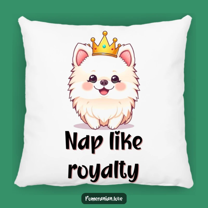 Funny Pomeranian Crown Pillow - Cozy & Majestic Home Decor Gift