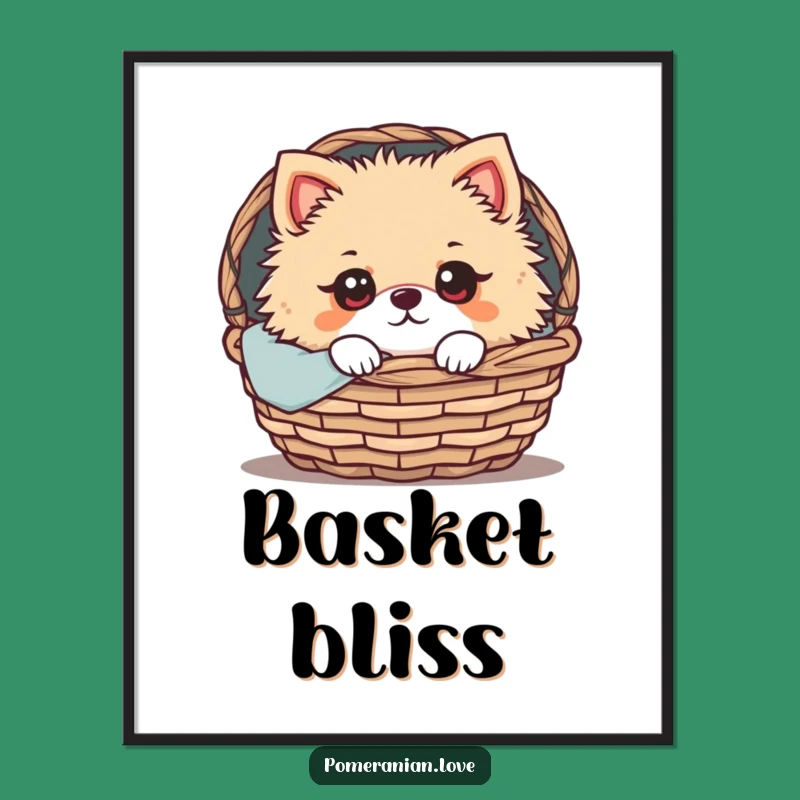 Funny Pomeranian Peek Digital Art Print: Expressive Eyes, Cozy Comfort, Instant Decor Gift!