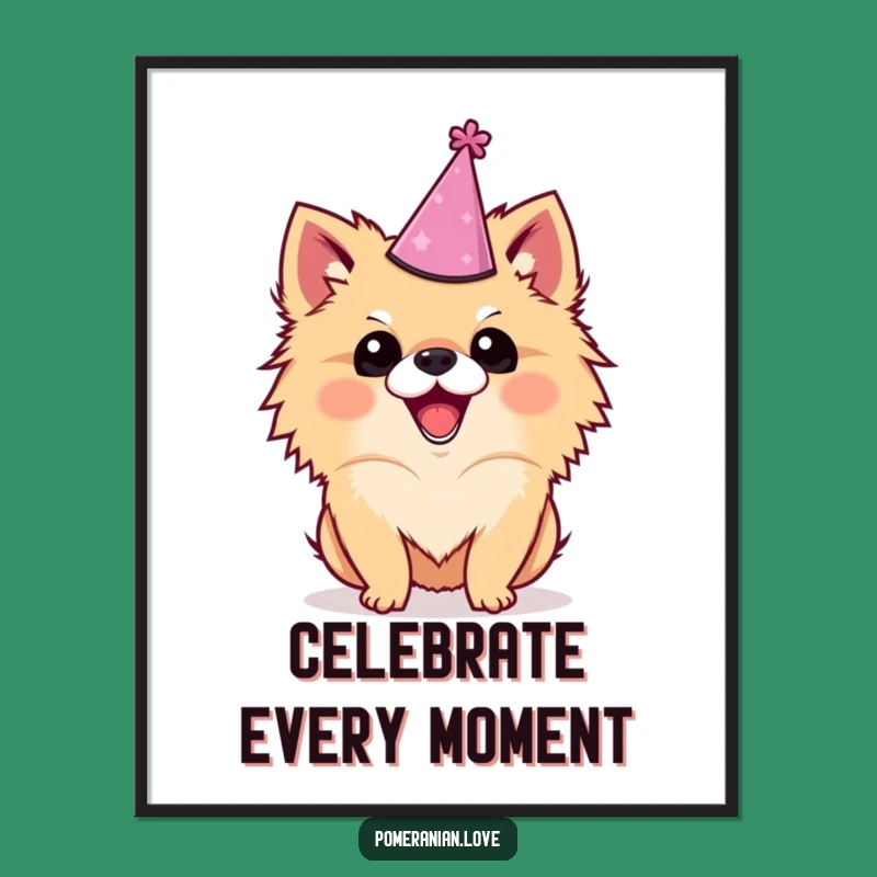 Funny Pomeranian Party Digital Print: Instant Joyful Wall Decor!