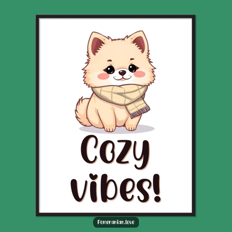 Funny Cozy Pomeranian Digital Art - Printable Snuggly Dog Decor