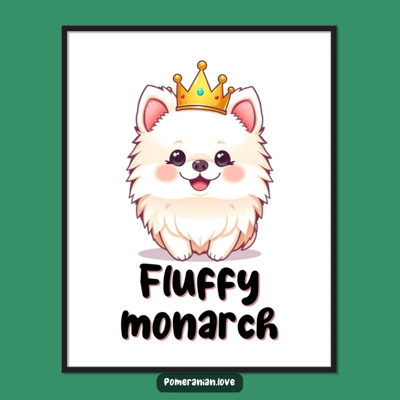 Funny Pomeranian Crown Digital Art - Royal Printable Hilarious Gift