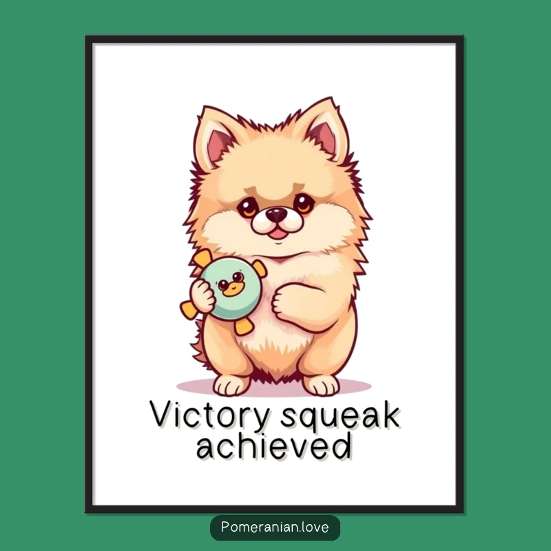 Funny Pomeranian Digital Art Print: Display Proud Pup Toy Moments!
