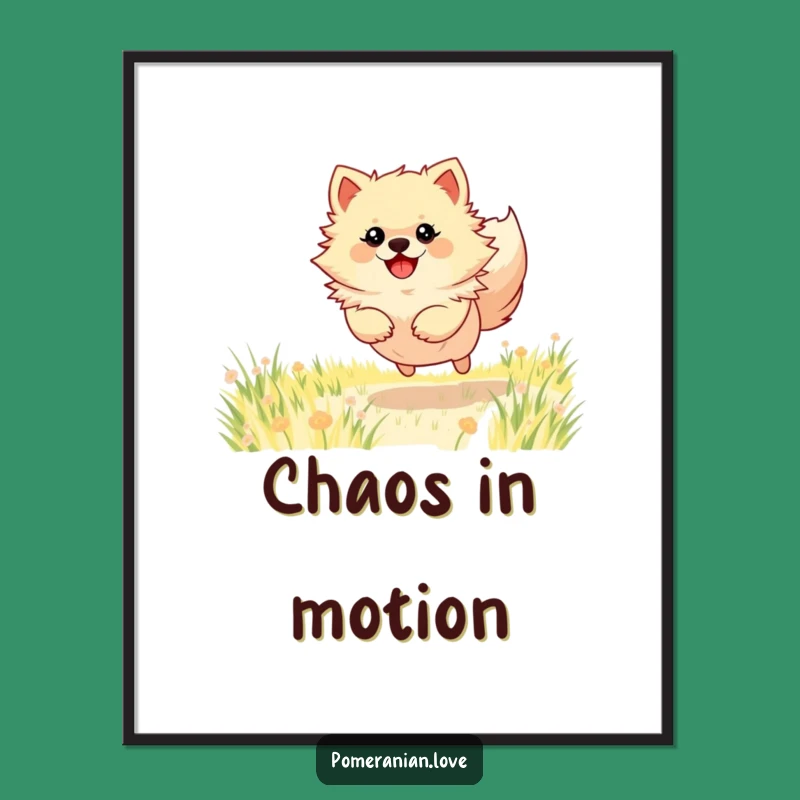 Funny Pomeranian Digital Art Print: Unleash Energetic Dog Joy on Your Walls!