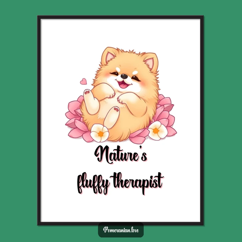 Funny Pomeranian Petal Bliss Digital Art - Instant Hilarious Dog Decor