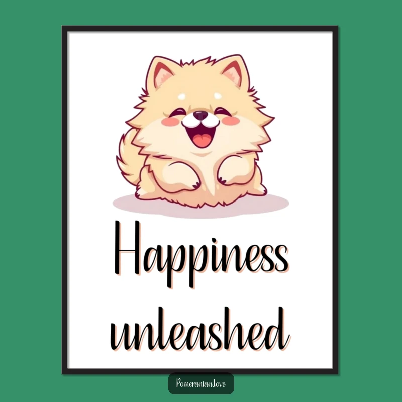 Funny Pomeranian Rolling Over Digital Art - Joyful Yip Download, Instant Decor