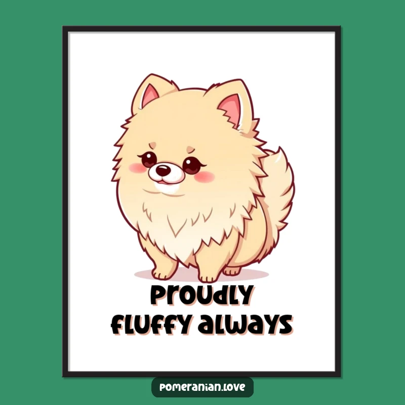 Funny Pomeranian Tail Wag Digital Art: Instant Pup Joy, Perfect Wall Decor!