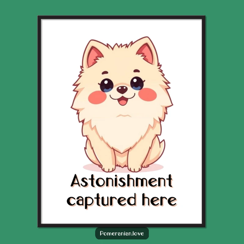 Funny Surprised Pomeranian Digital Art - Shocked Dog Print - Gift
