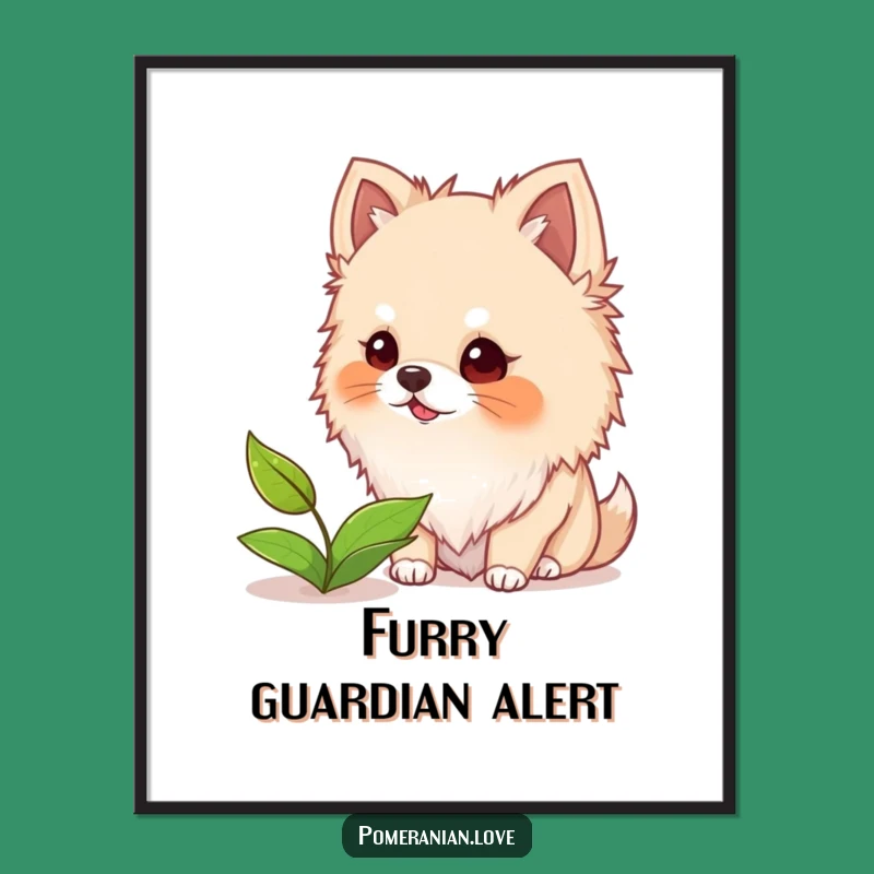 Funny Pomeranian Bark Digital Art: Instant Pup Play, Perfect Wall Decor!